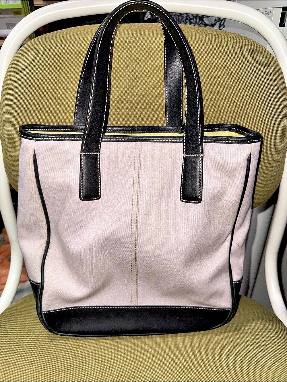 Vintage Coach Hamptons Pink & Black Tote Bag